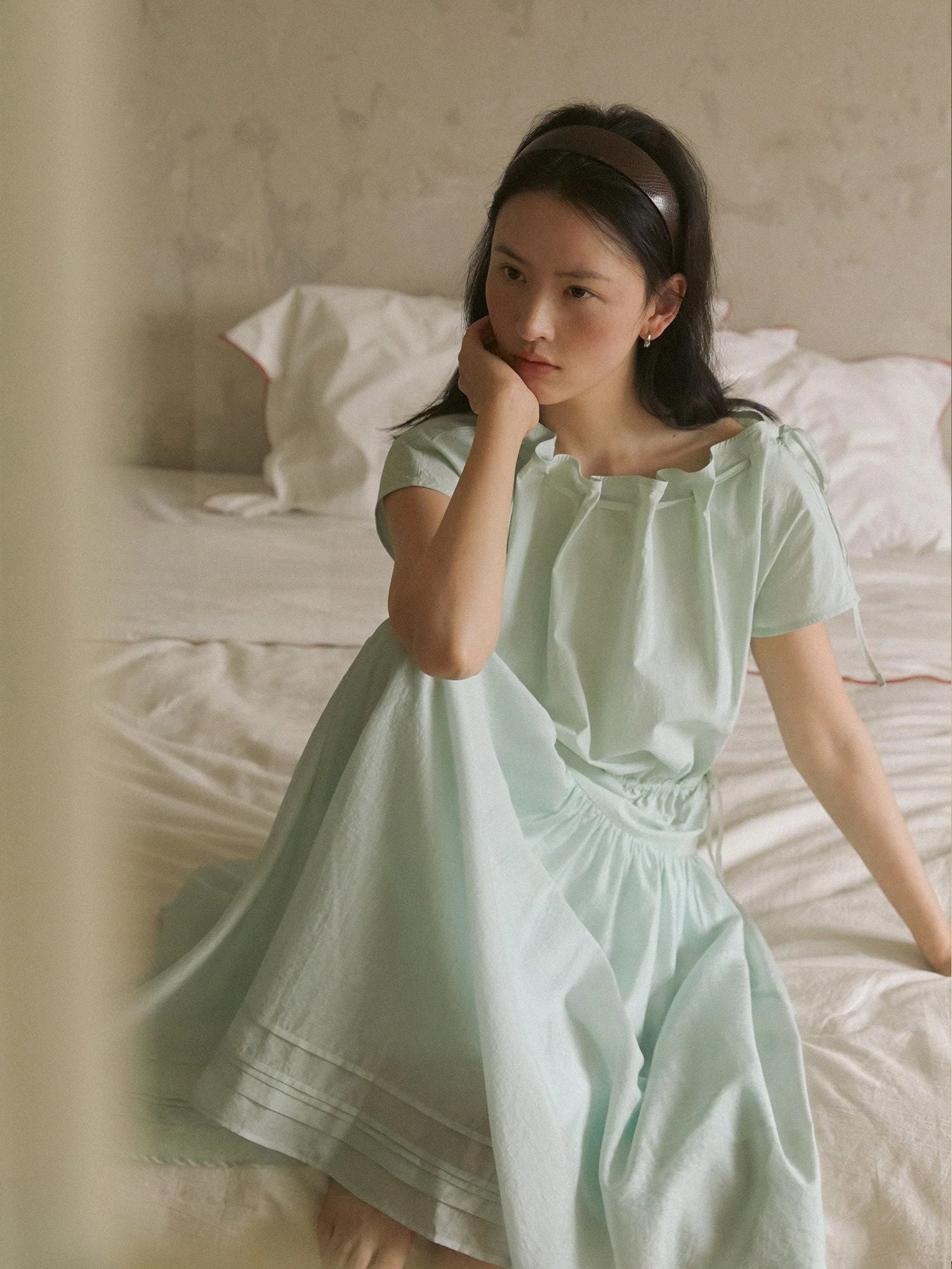 Tie-Shoulder Midi Dress