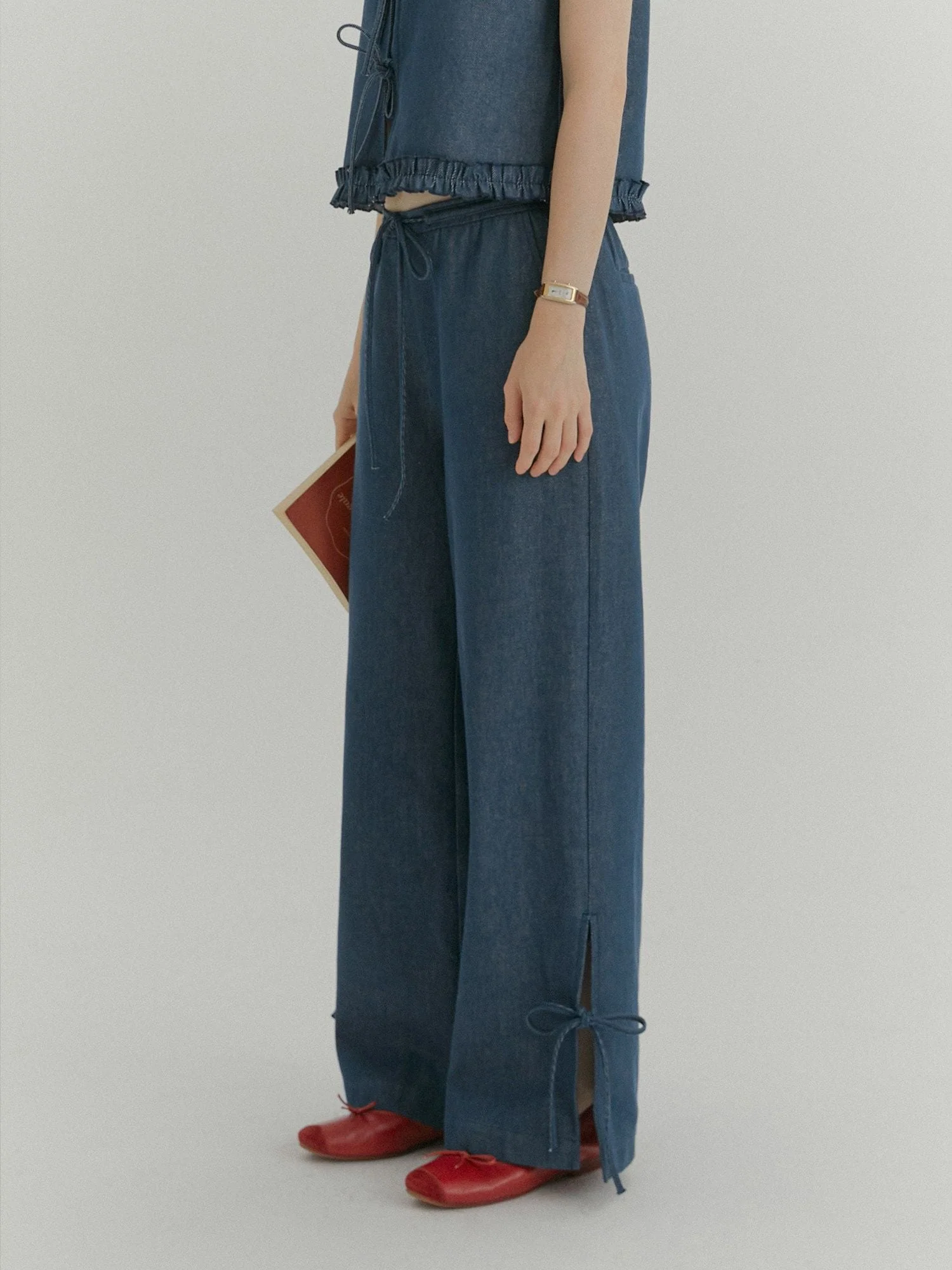 Tie-Slit Wide Pants - Image 4