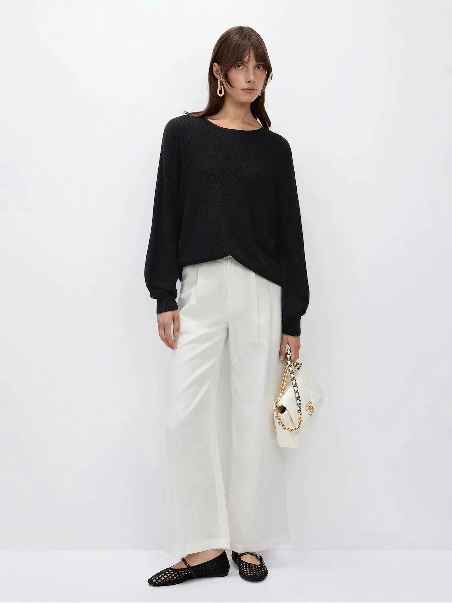 Tie-Waist Knit Sweater