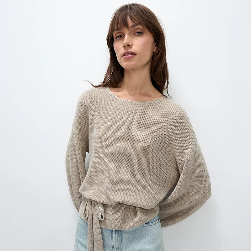 Tie-Waist Knit Sweater - Image 4