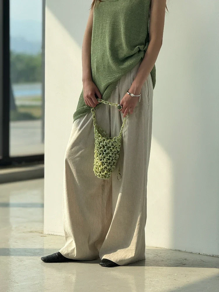 Tie-Waist Pleated Wide-Leg Pants - Image 4