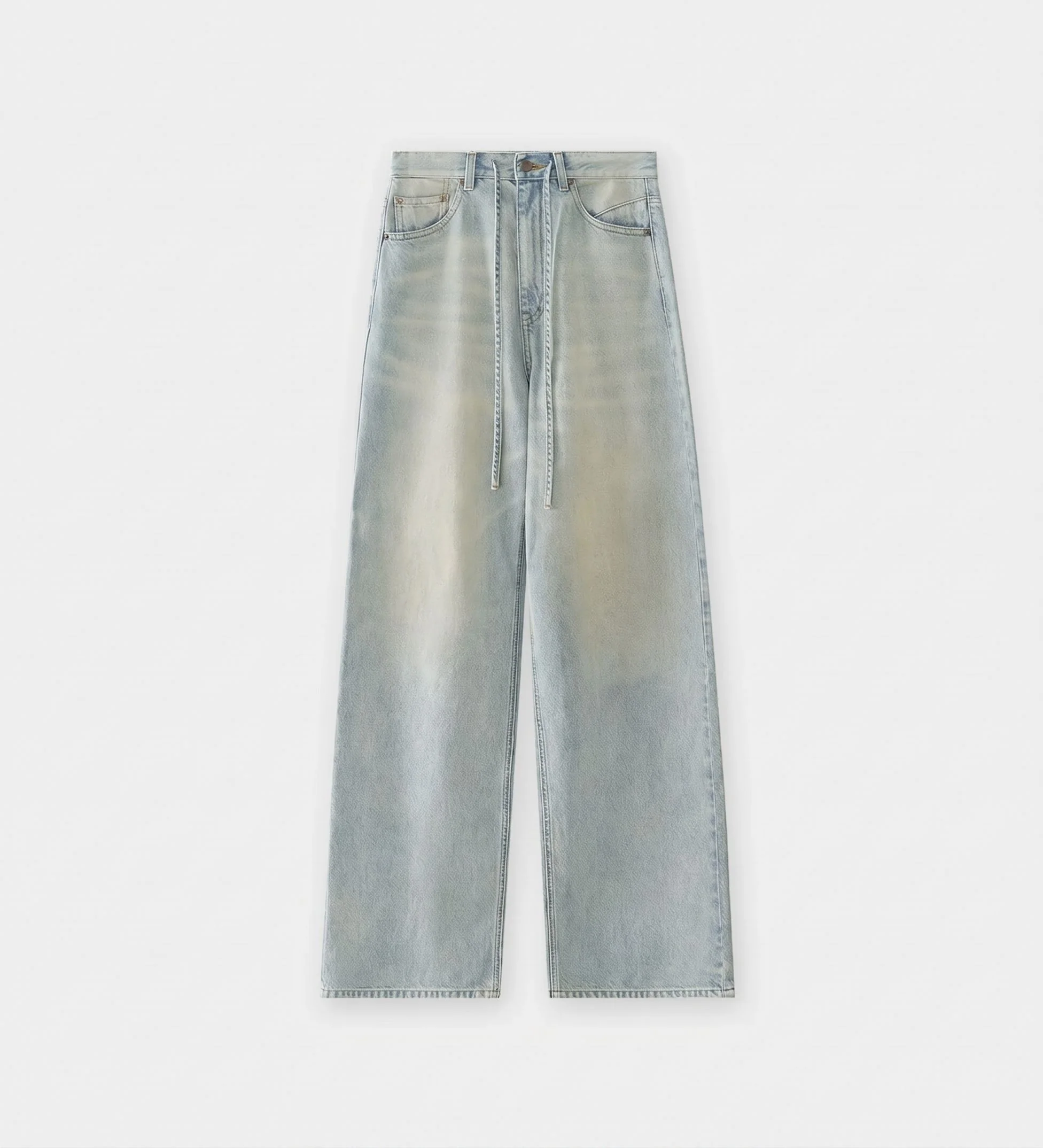 Tie-Waist Wide Jeans - Image 5