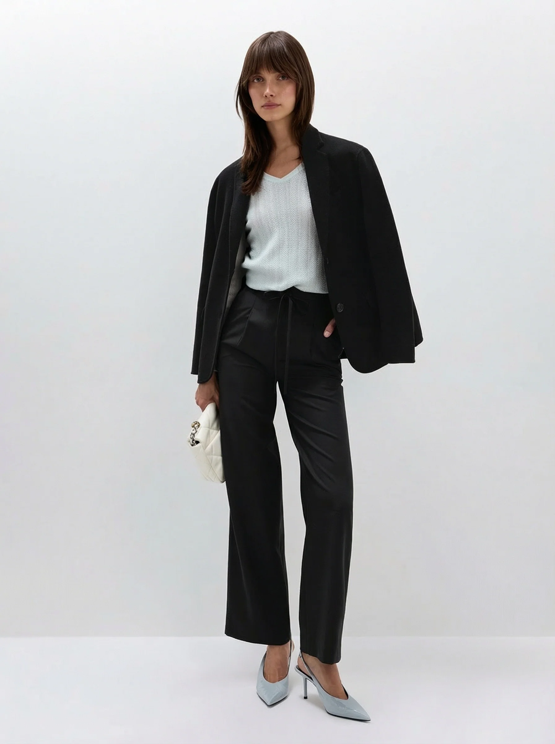Tie-Waist Wide Trousers - Image 2