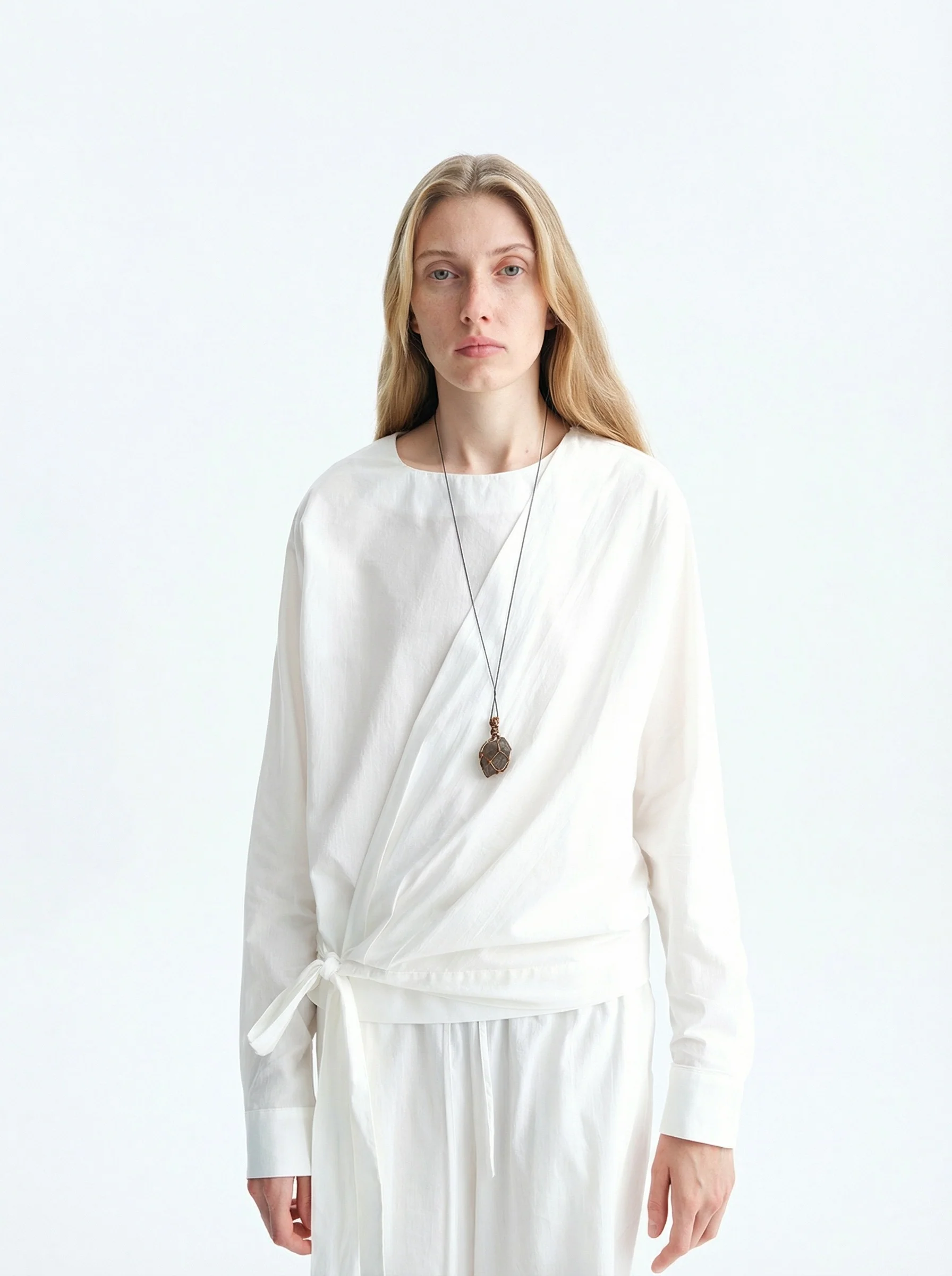 Tie-Waist Wrap Blouse - Image 2