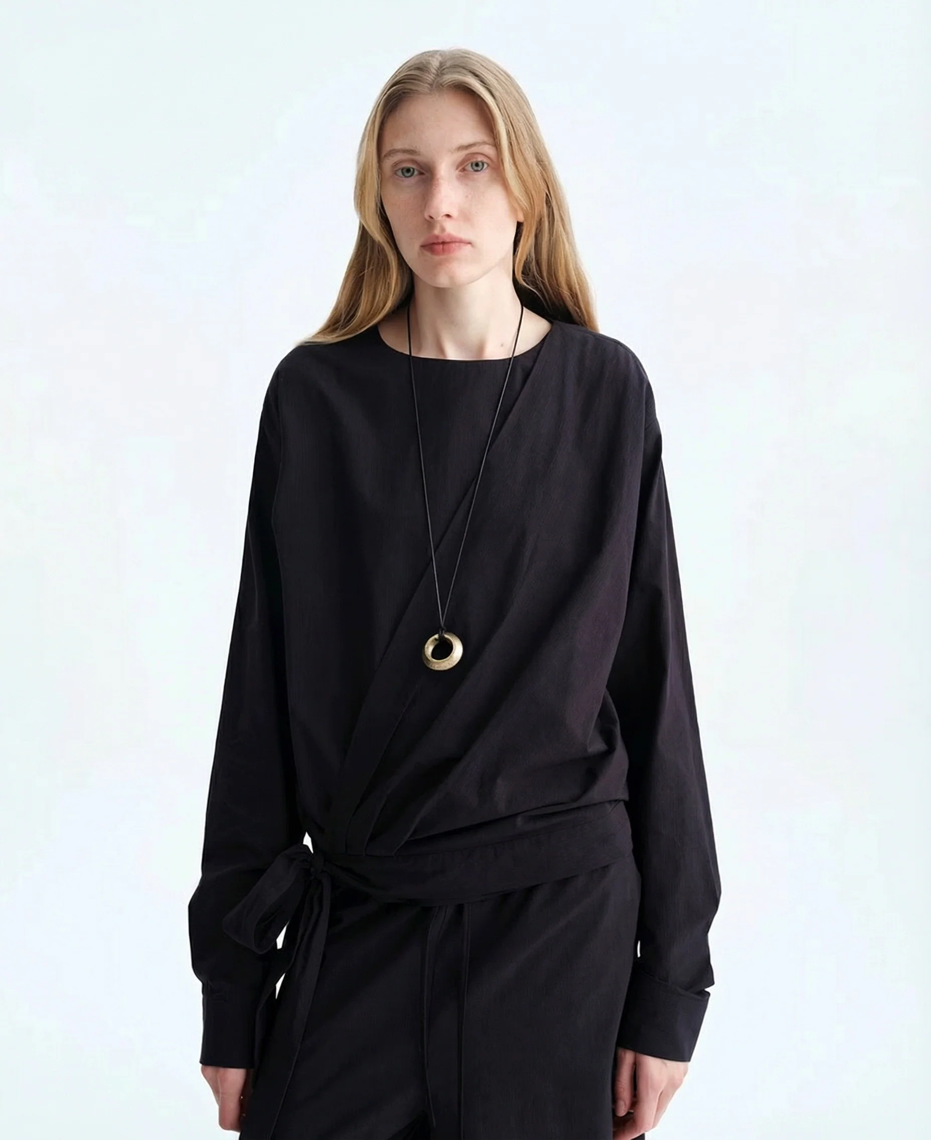 Tie-Waist Wrap Blouse - Image 3