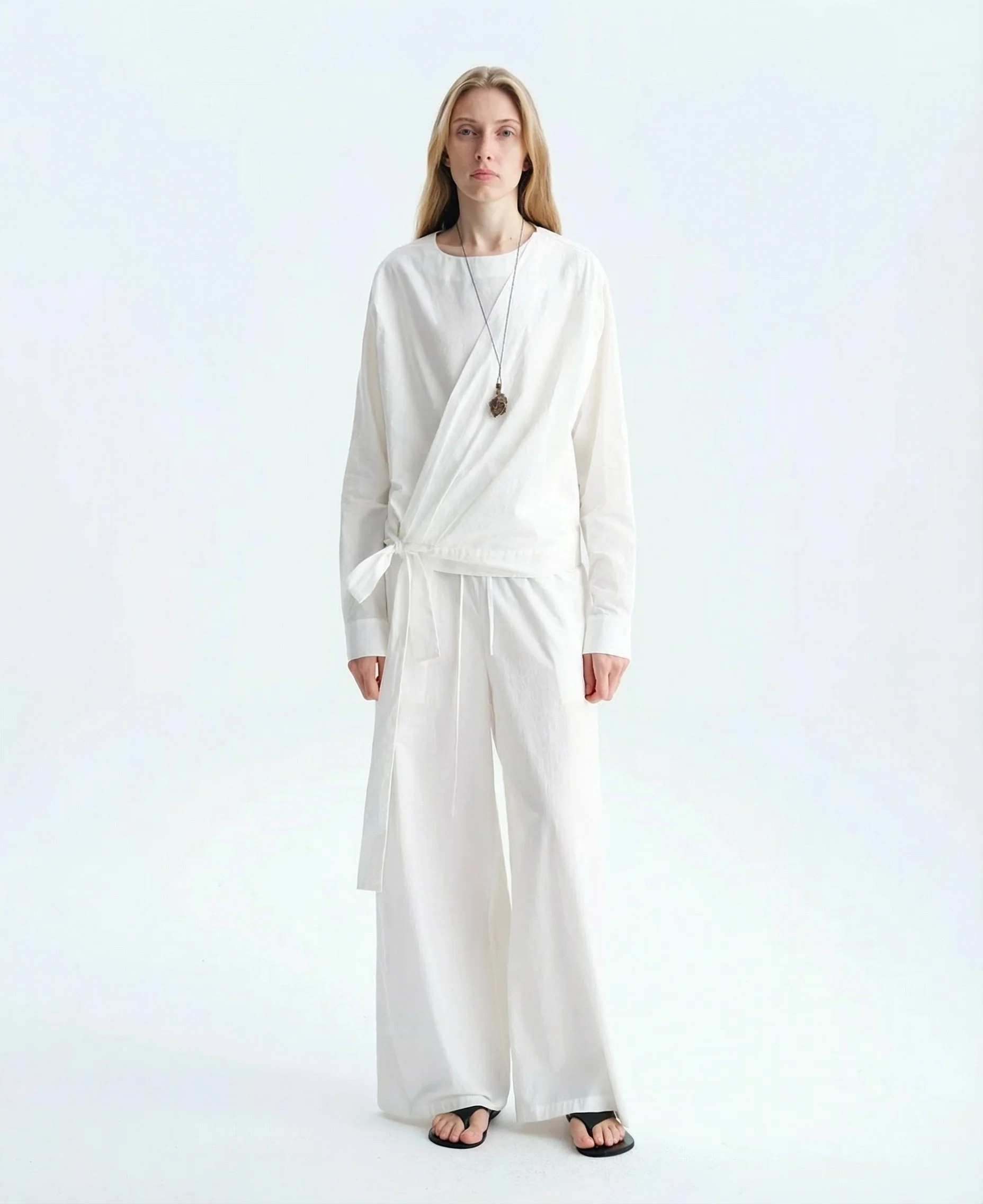 Tie-Waist Wrap Blouse - Image 4