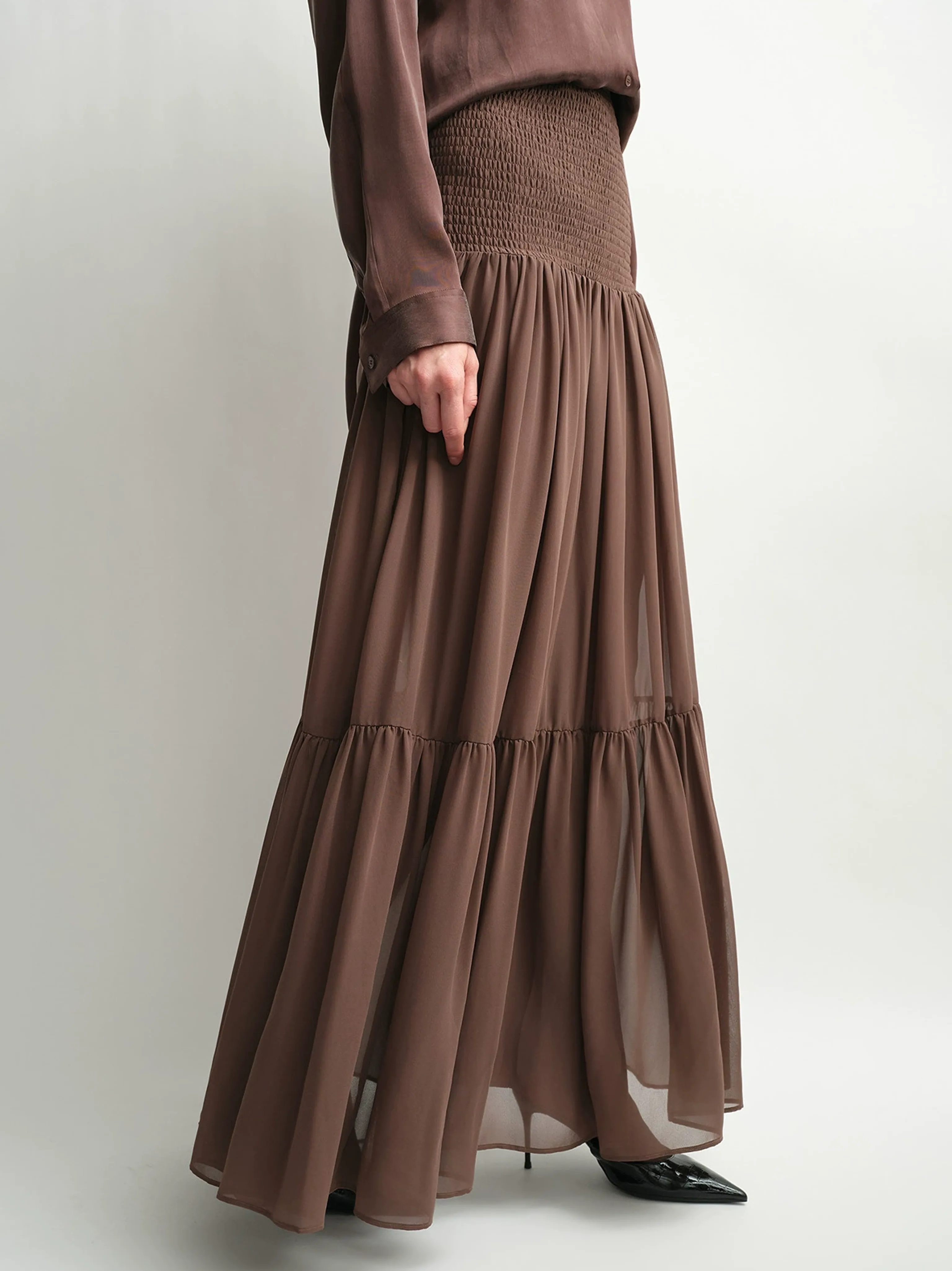 Tiered Chiffon Maxi Skirt - Image 2