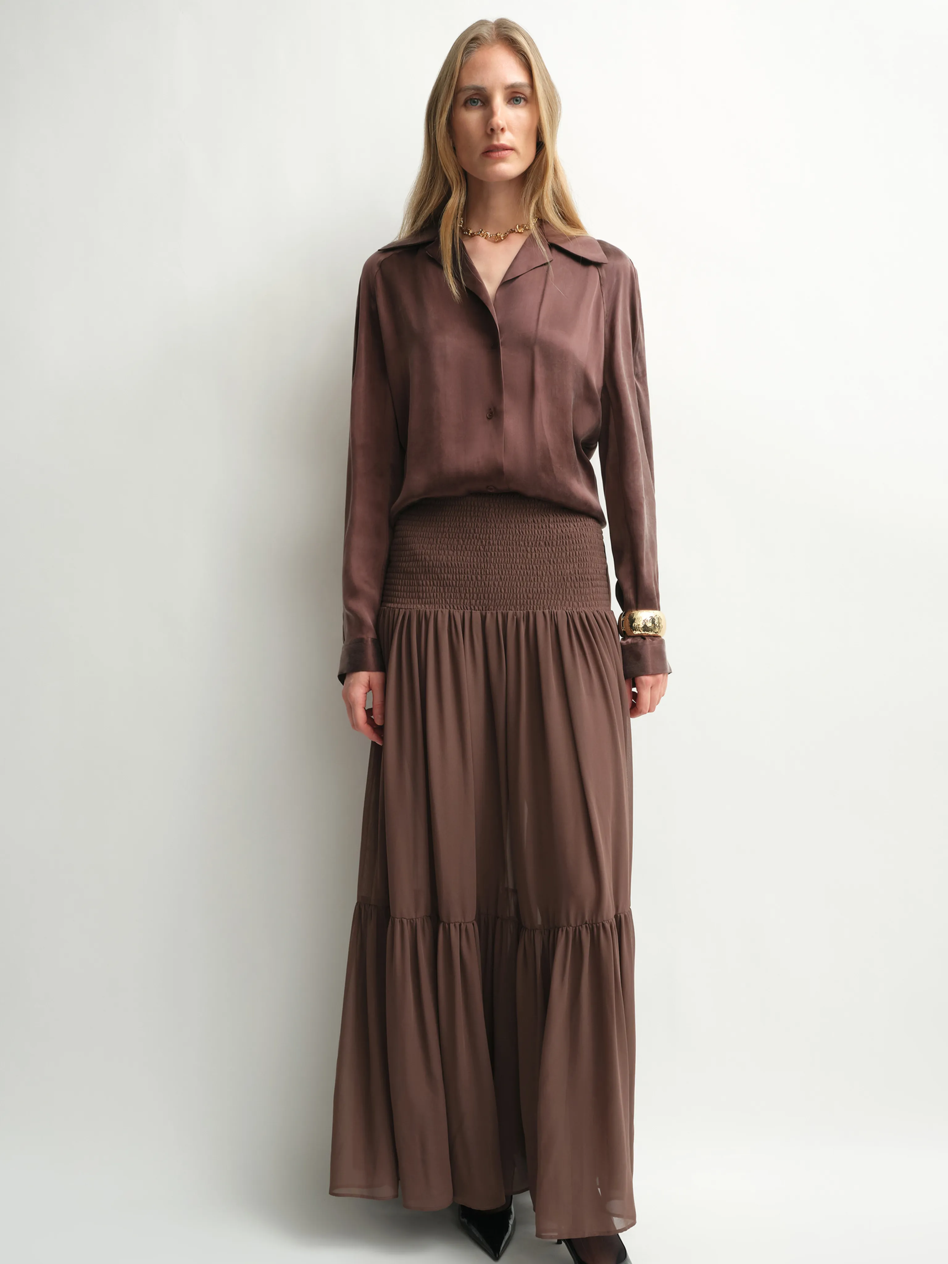 Tiered Chiffon Maxi Skirt - Image 3