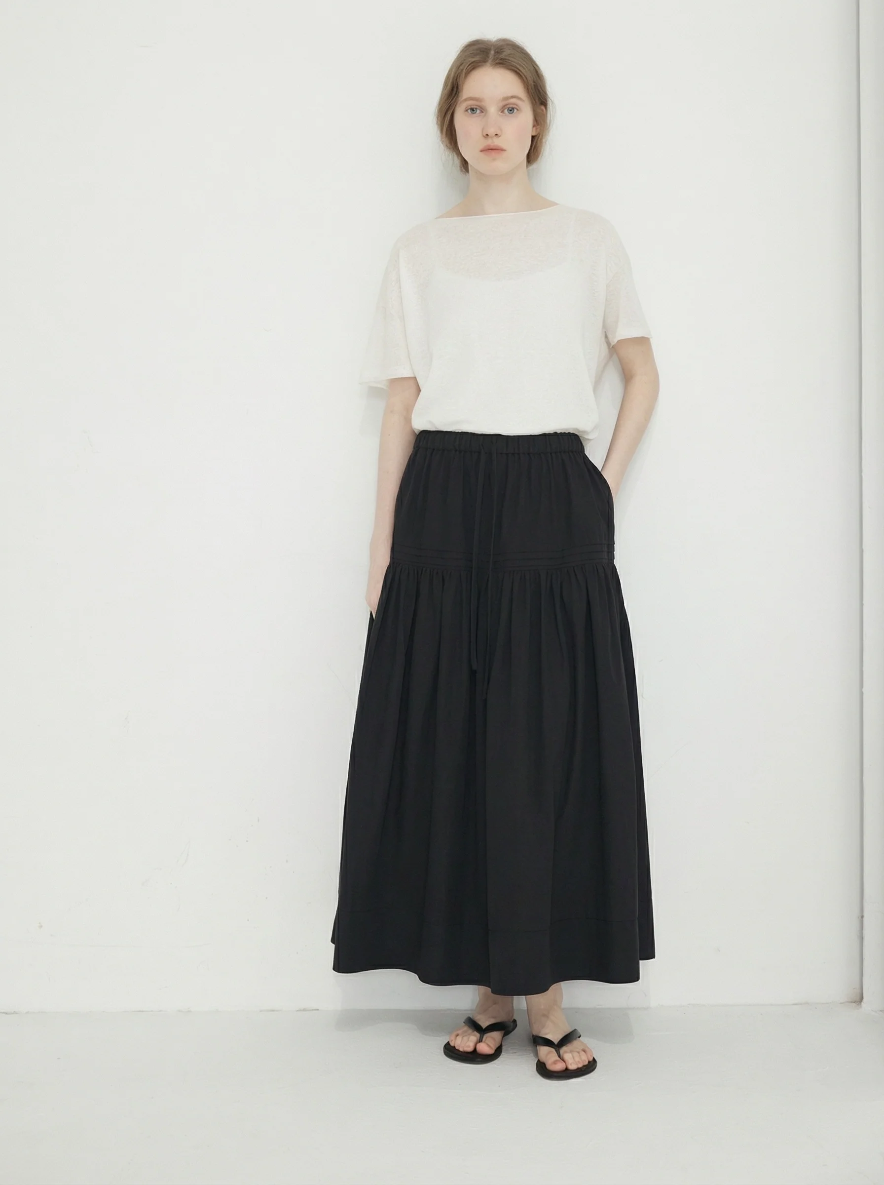 Tiered Drawstring Skirt
