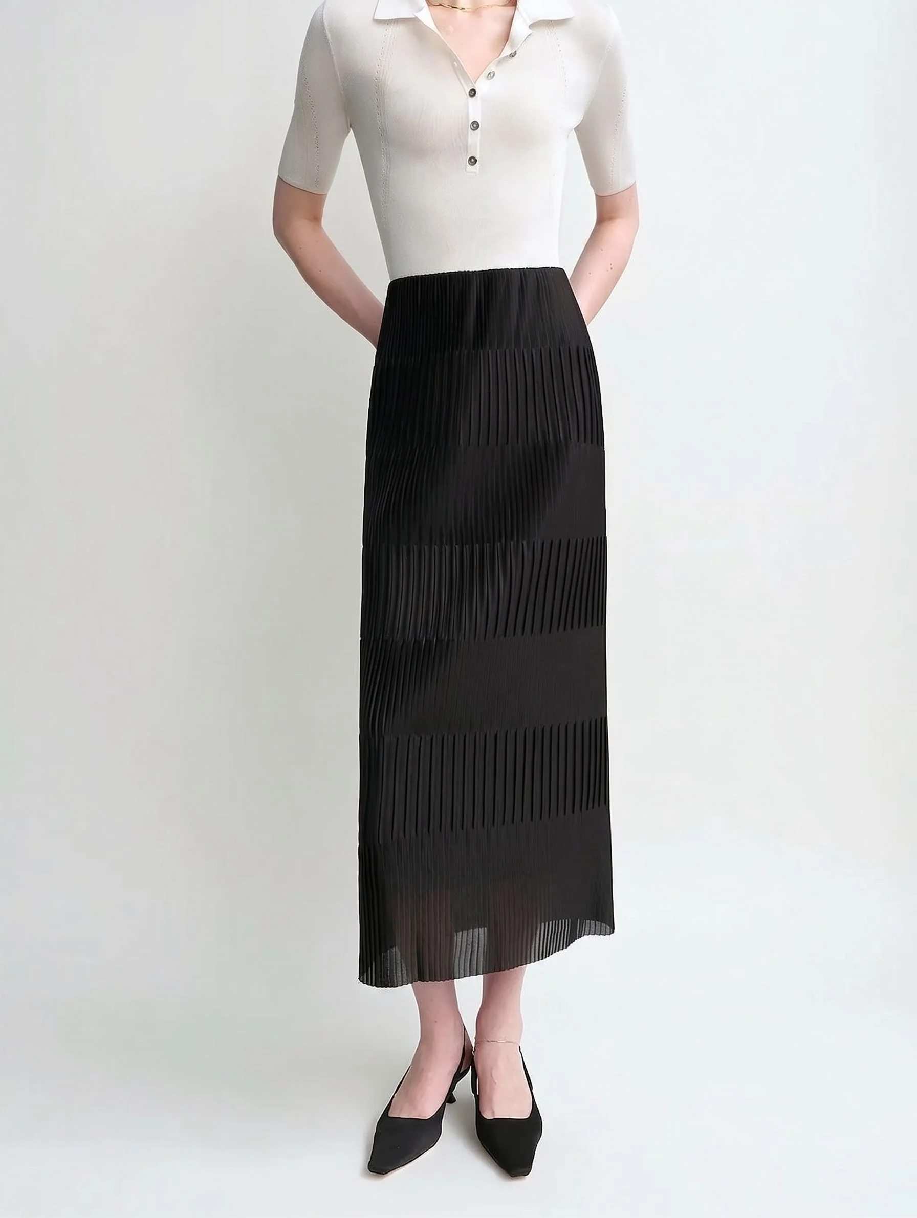 Tiered Pleat Dress - Image 11