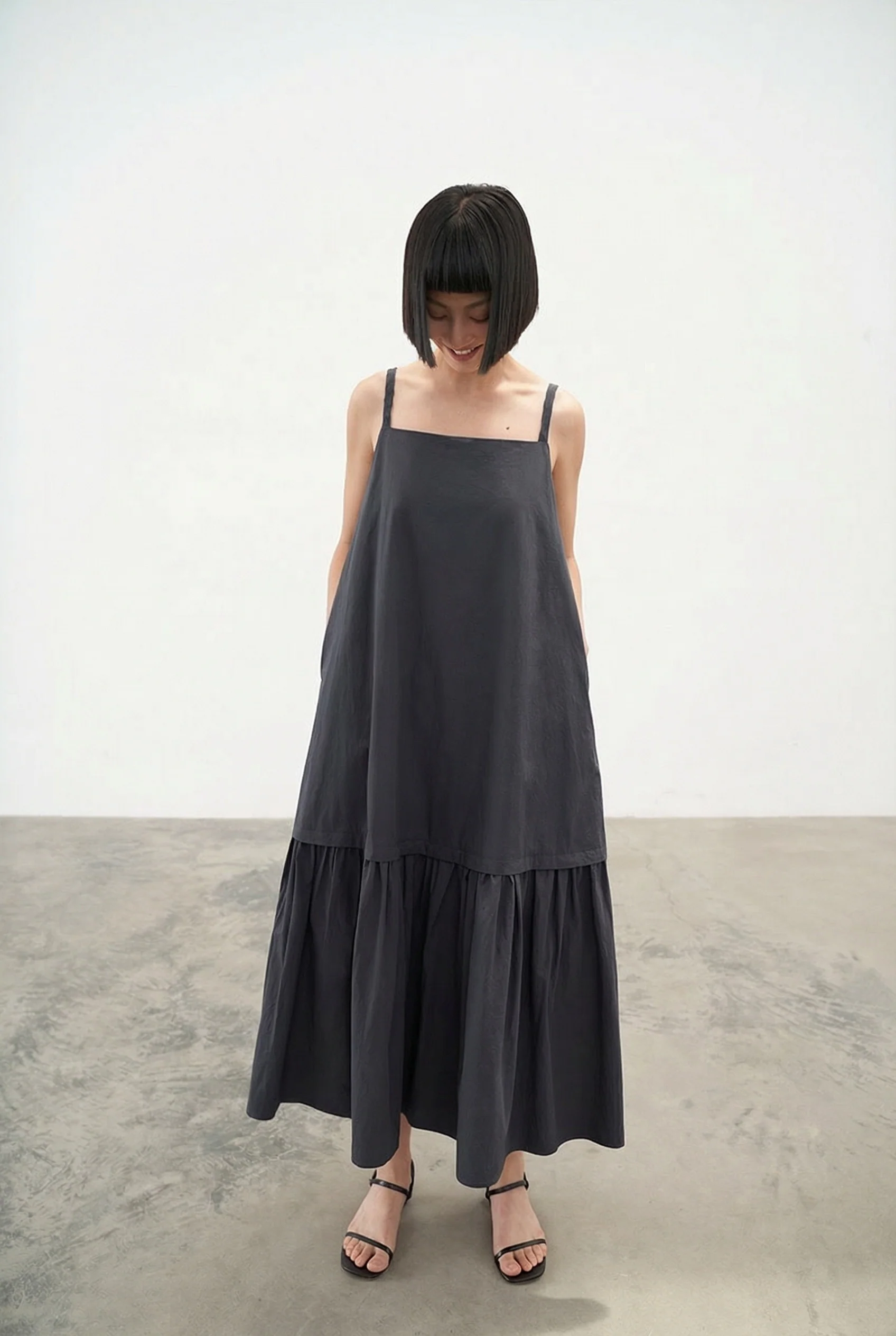 Tiered Strap Midi Dress