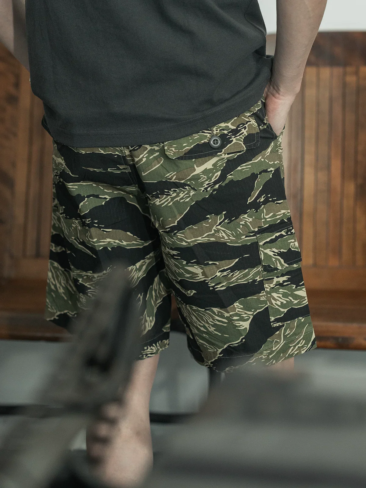 Tiger-Stripe Cargo Shorts - Image 3