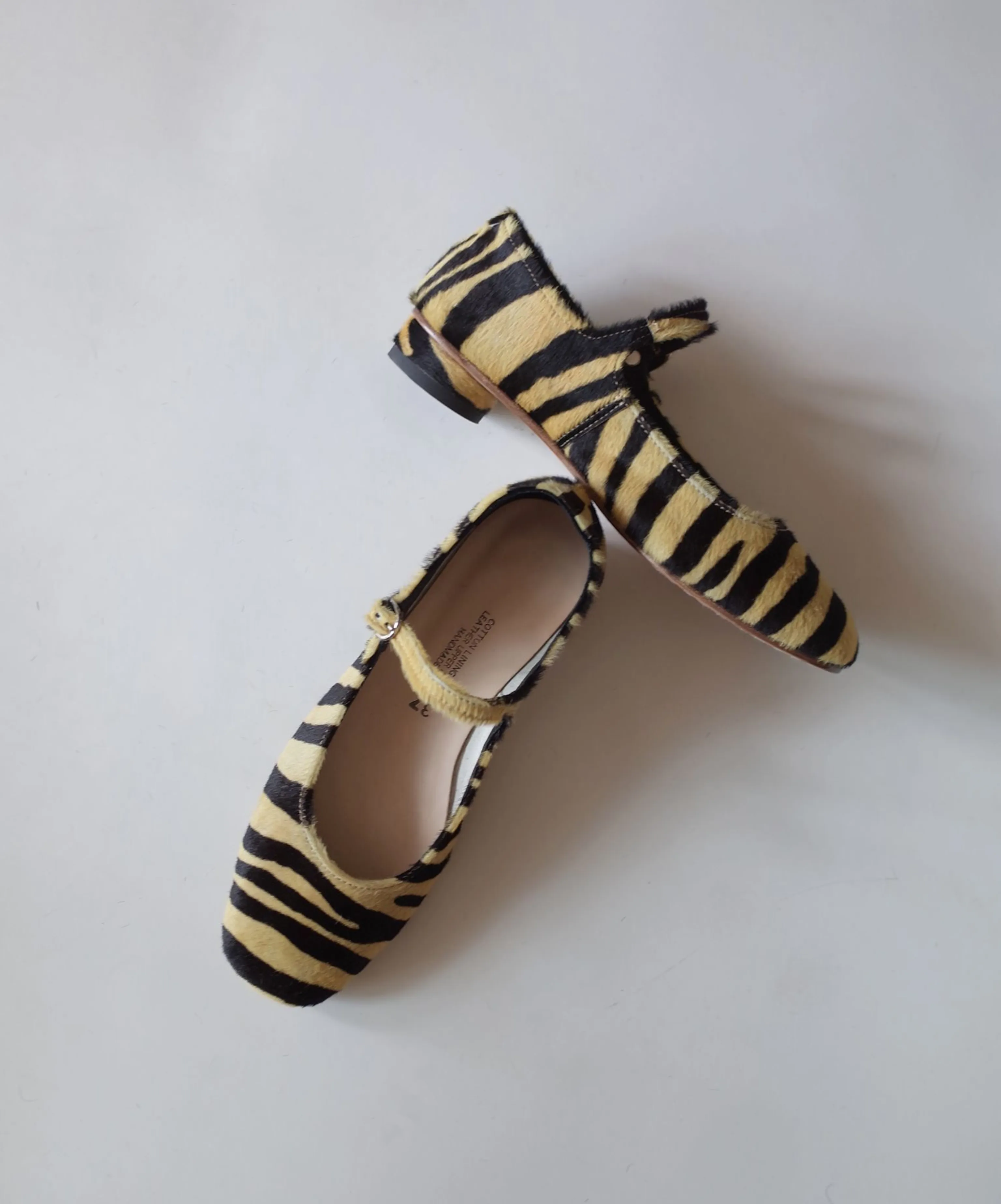 Tiger Striped Mary Jane Flats