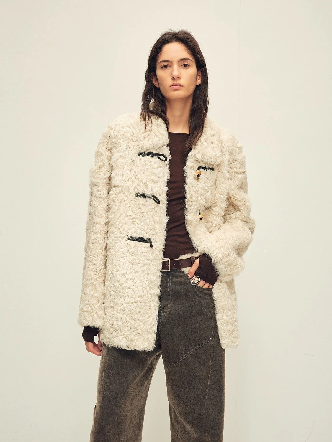 Toggle Faux-Fur Coat - Image 3