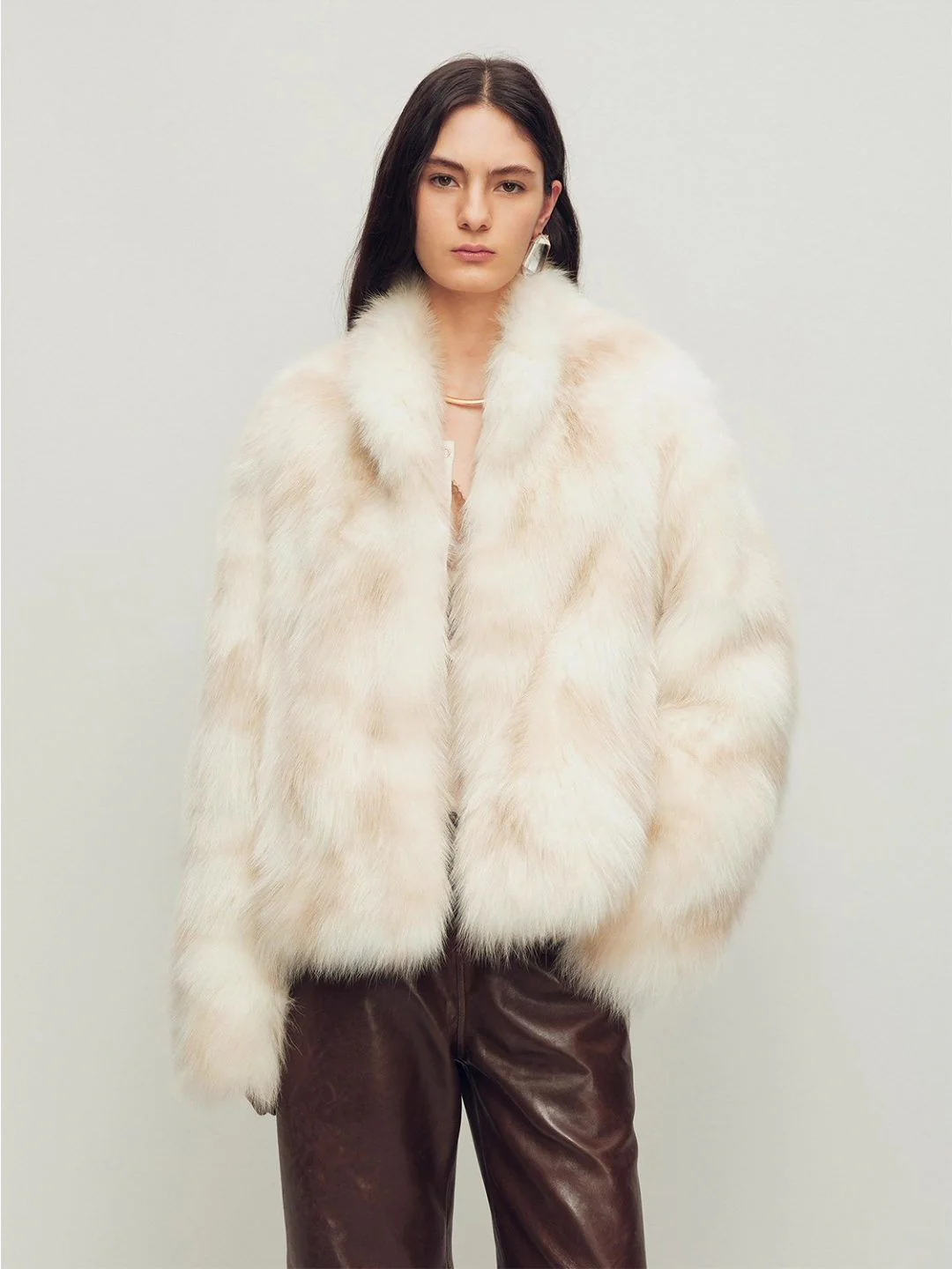 Tonal Fox Fur Jacket - Image 3