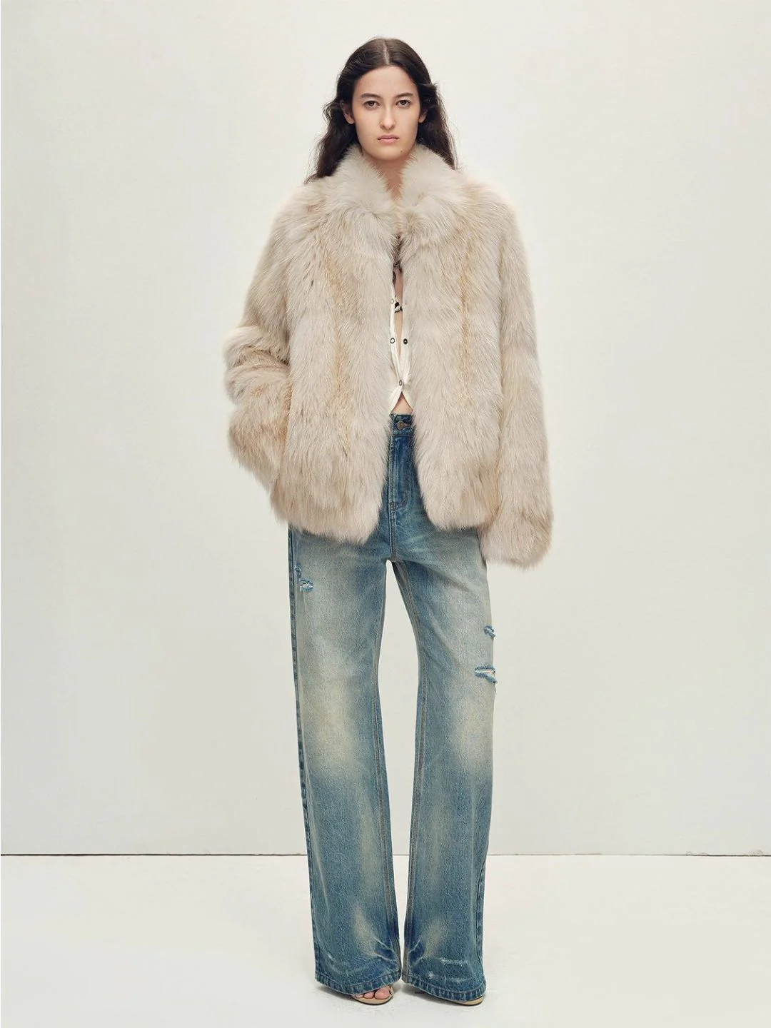 Tonal Fox Fur Jacket - Image 5