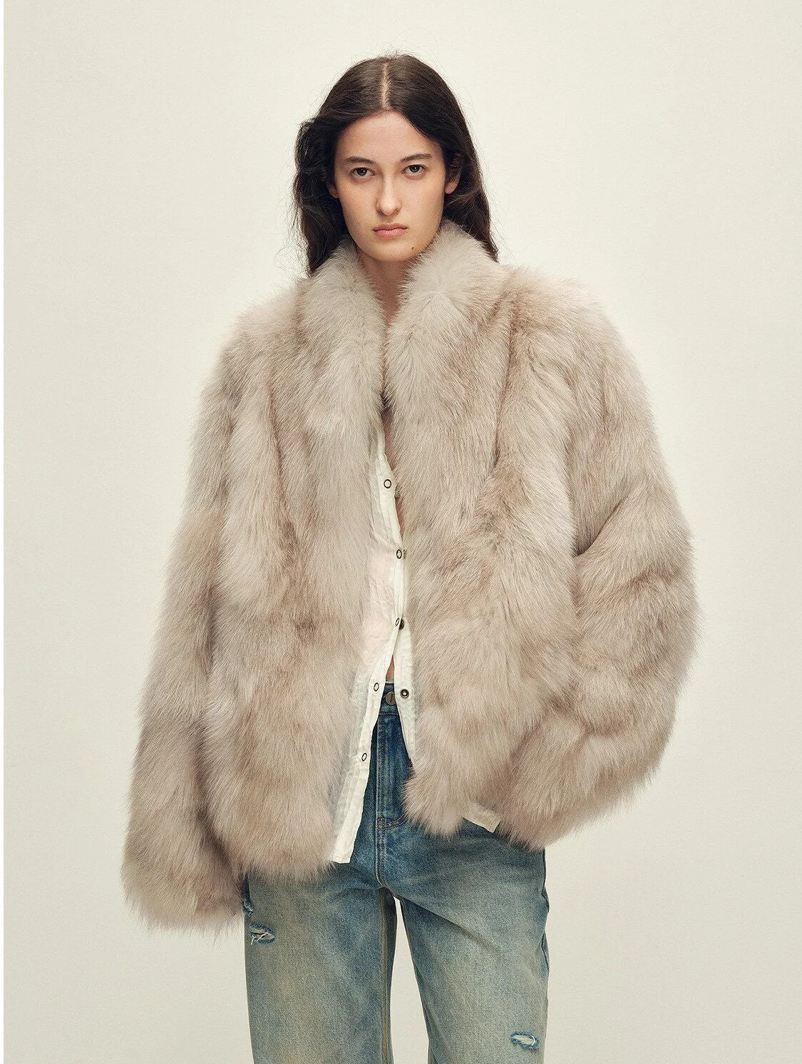 Tonal Fox Fur Jacket - Image 8