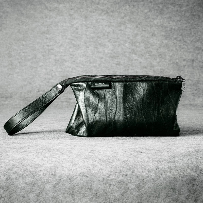 Top Grain Calf Leather Double-Zip Wristlet - Image 5