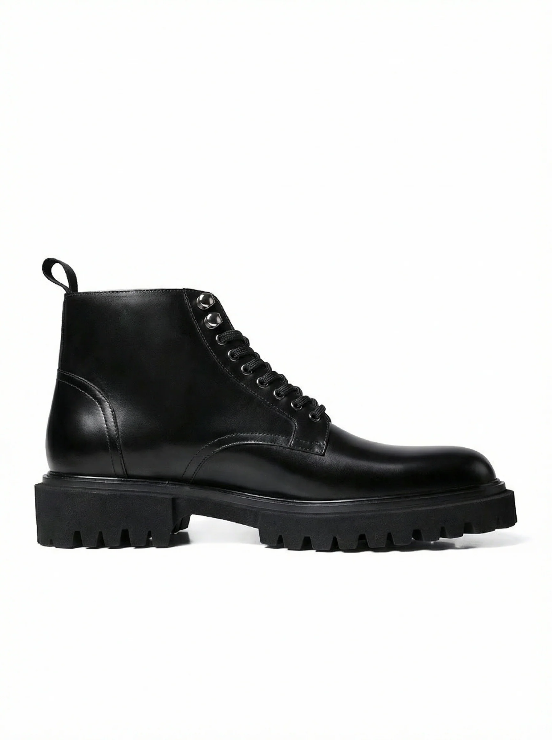 Top-Grain Calf Leather Lug Ankle Boot