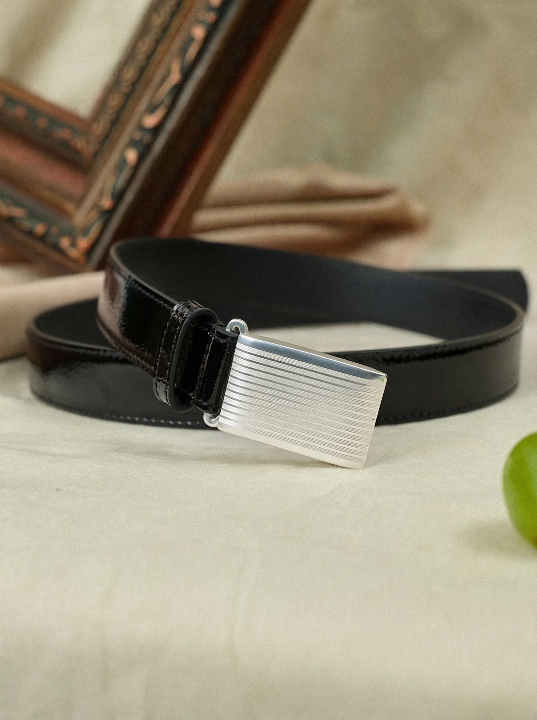 Top-Grain Croc-Embossed Leather Belt