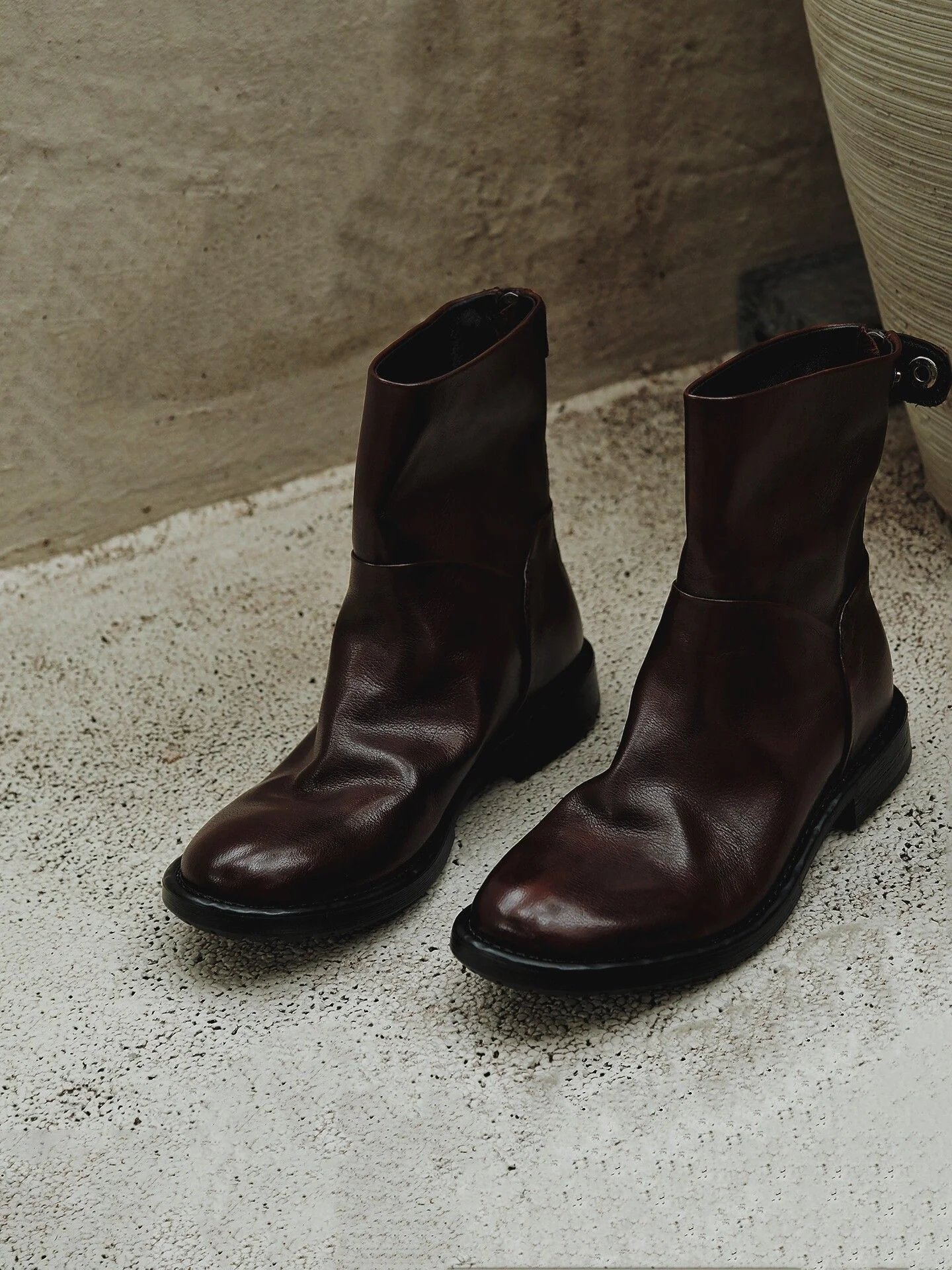 Top-Grain Leather Back-Zip Ankle Boots - Image 7