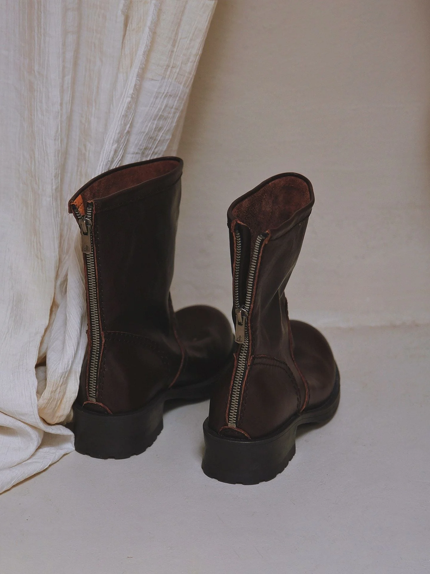 Top Grain Leather Back-Zip Boots - Image 2
