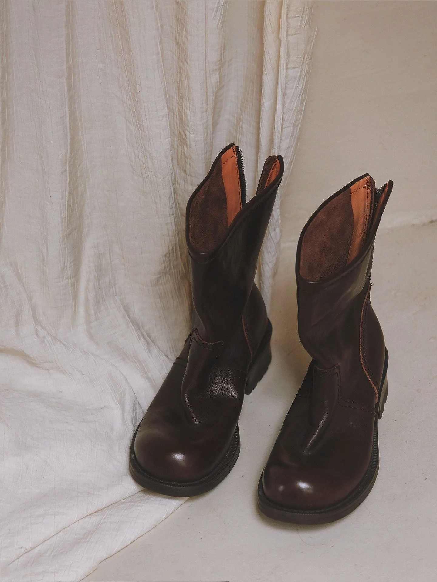 Top Grain Leather Back-Zip Boots - Image 4