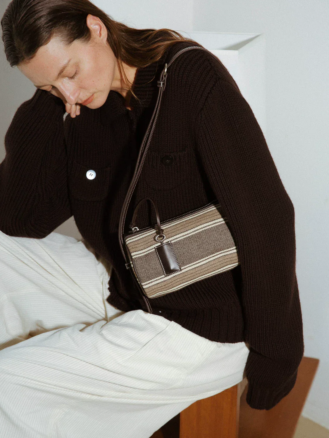 Top Grain Leather Barrel Shoulder Bag