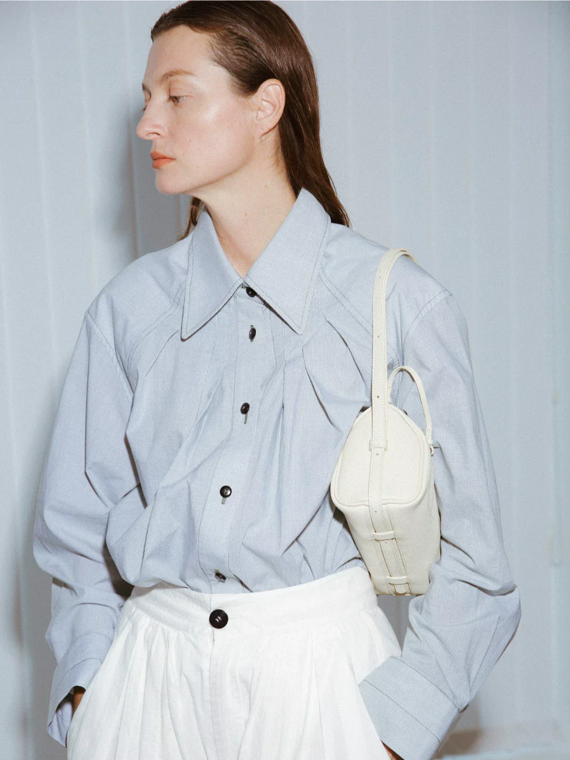 Top Grain Leather Barrel Shoulder Bag - Image 2