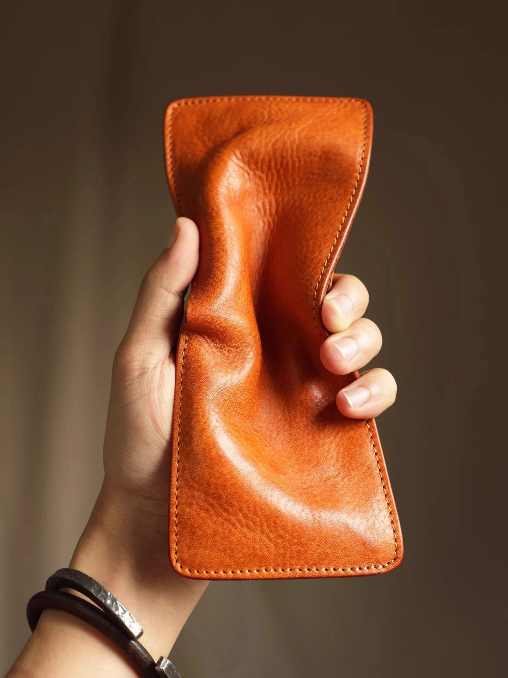 Top Grain Leather Bifold Coin Wallet - Image 4