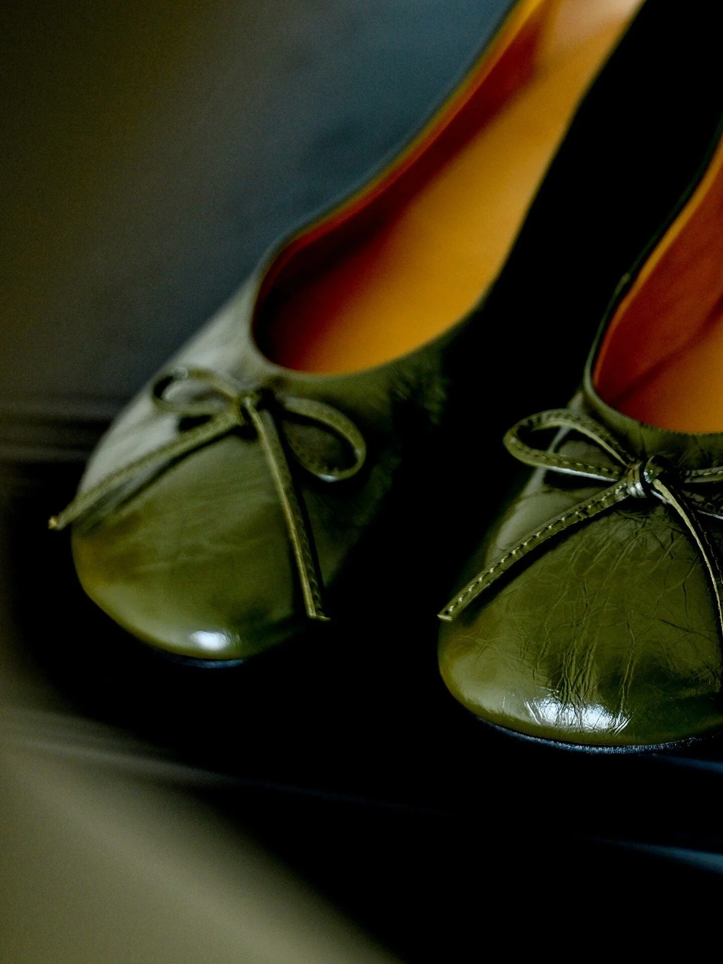 Top Grain Leather Bow Ballet Flats - Image 7