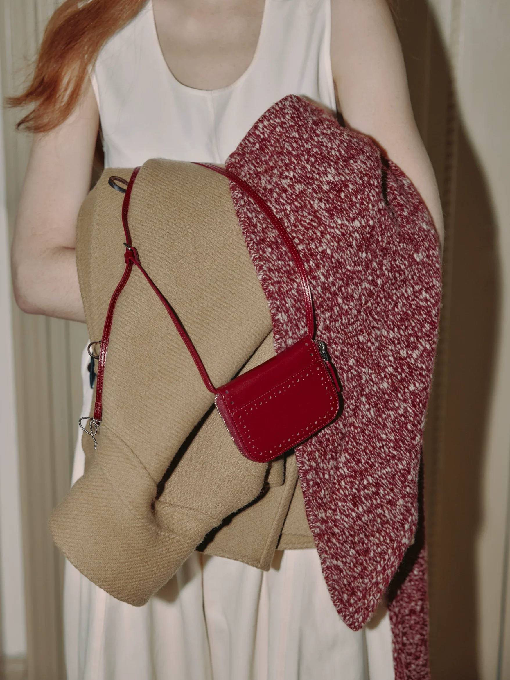 Top-Grain Leather Brogue Mini Pouch - Image 5