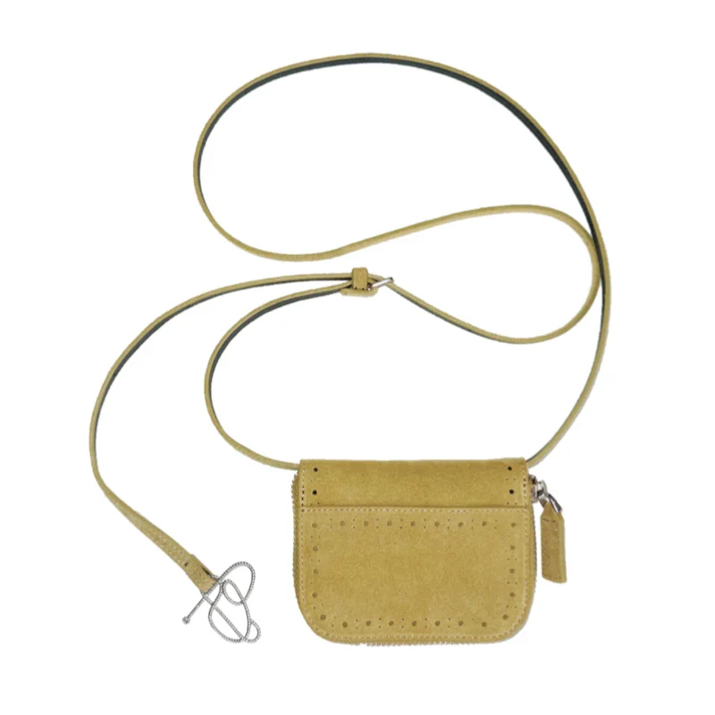 Top-Grain Leather Brogue Mini Pouch - Image 7