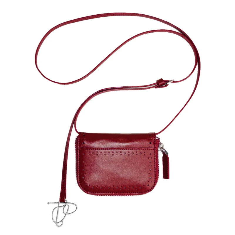 Top-Grain Leather Brogue Mini Pouch - Image 8