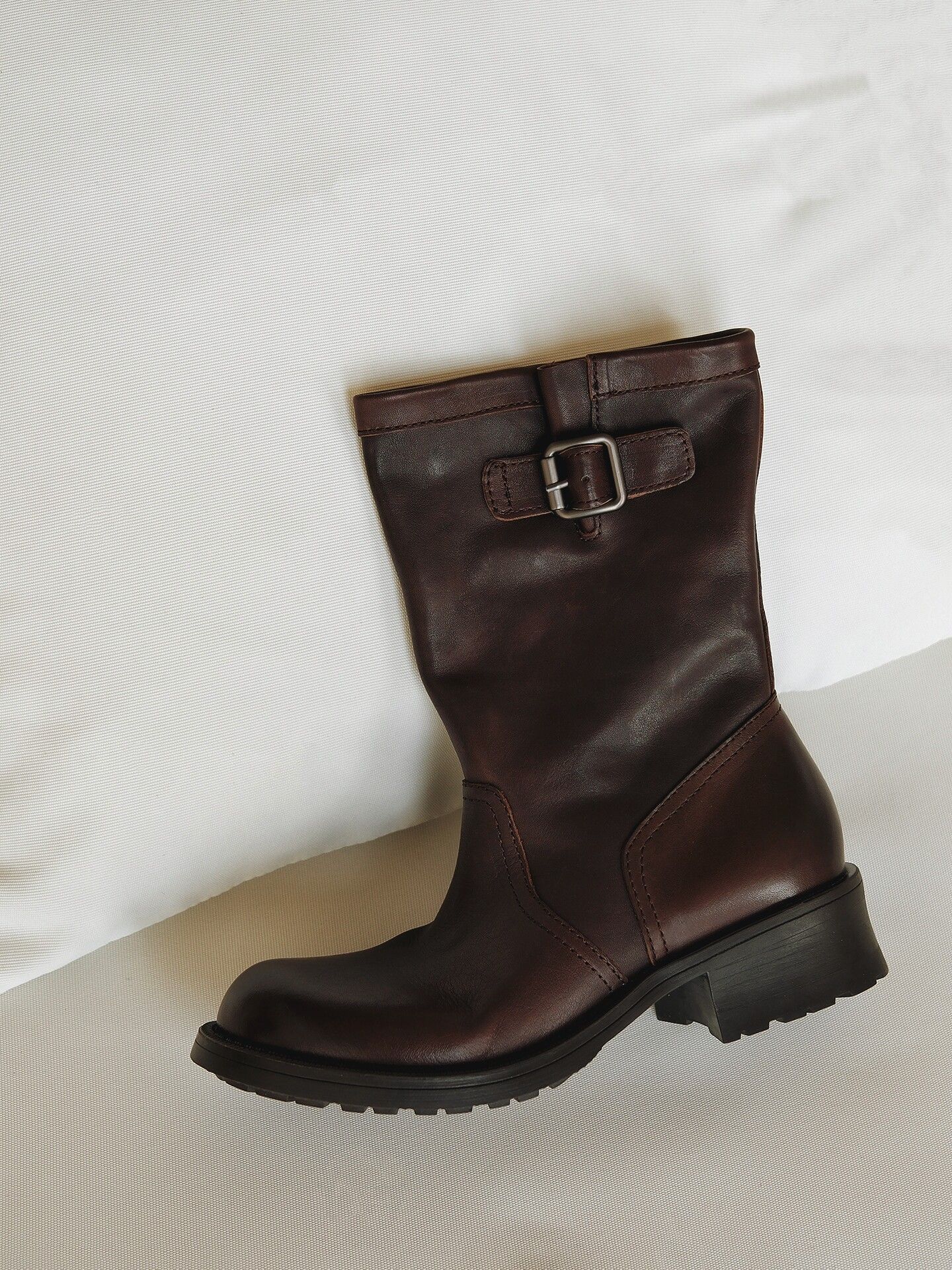Top Grain Leather Buckle Boots - Image 4