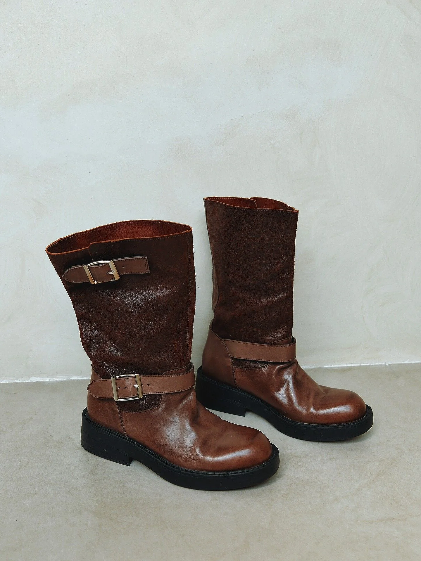Top Grain Leather Buckle Engineer Boots - Image 8
