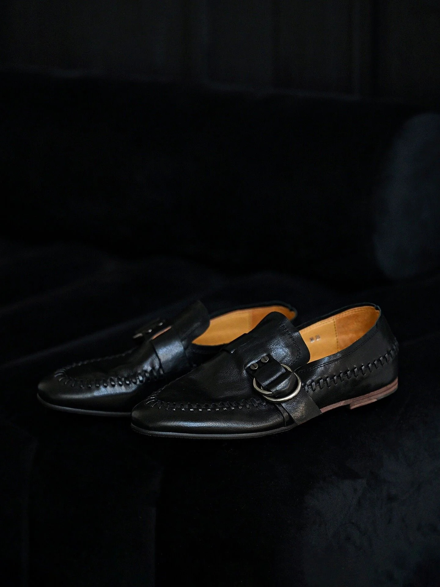 Top Grain Leather Buckle Moccasin Loafer - Image 6