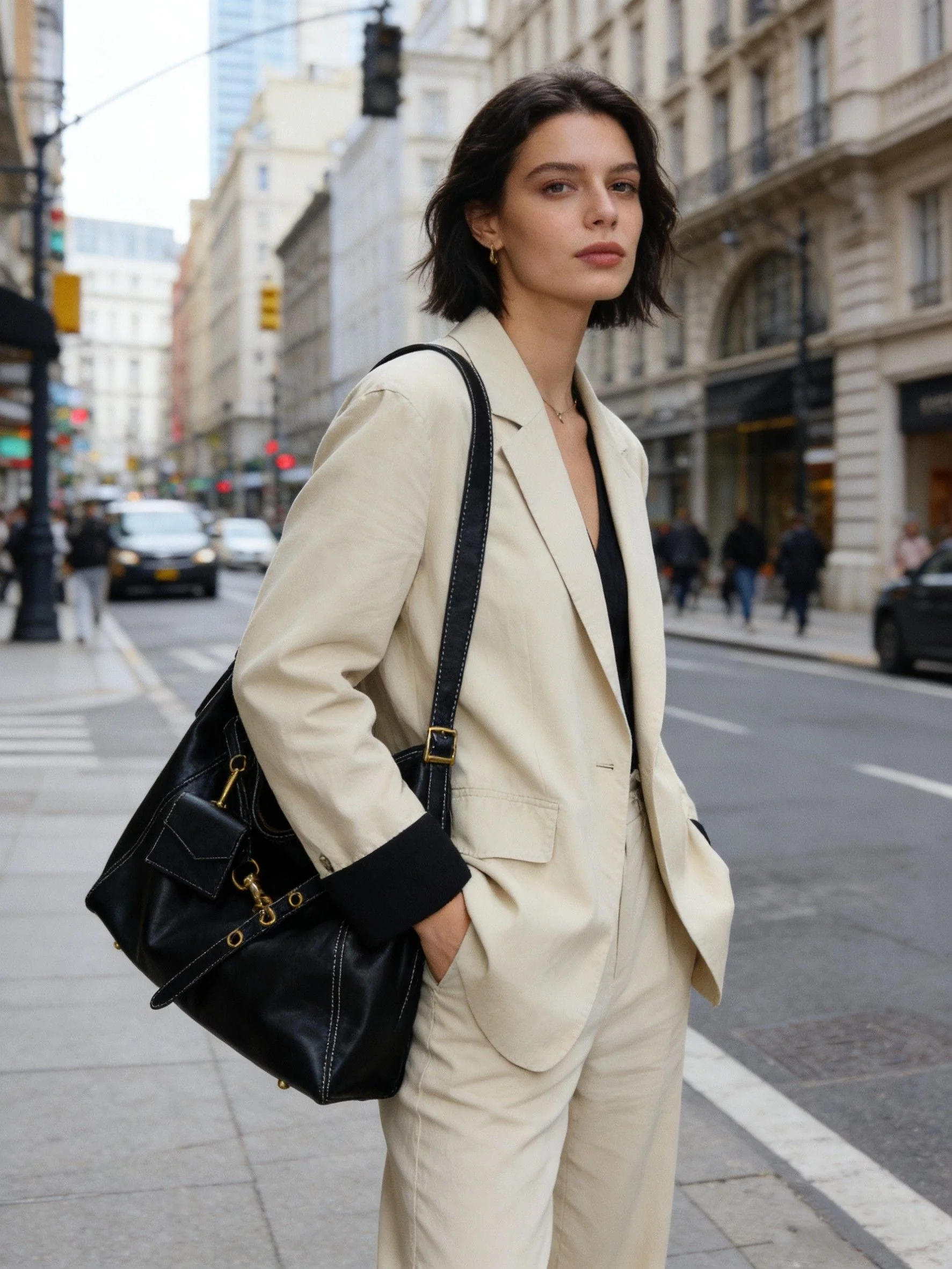 Top Grain Leather Buckled Shoulder Bag - Image 3
