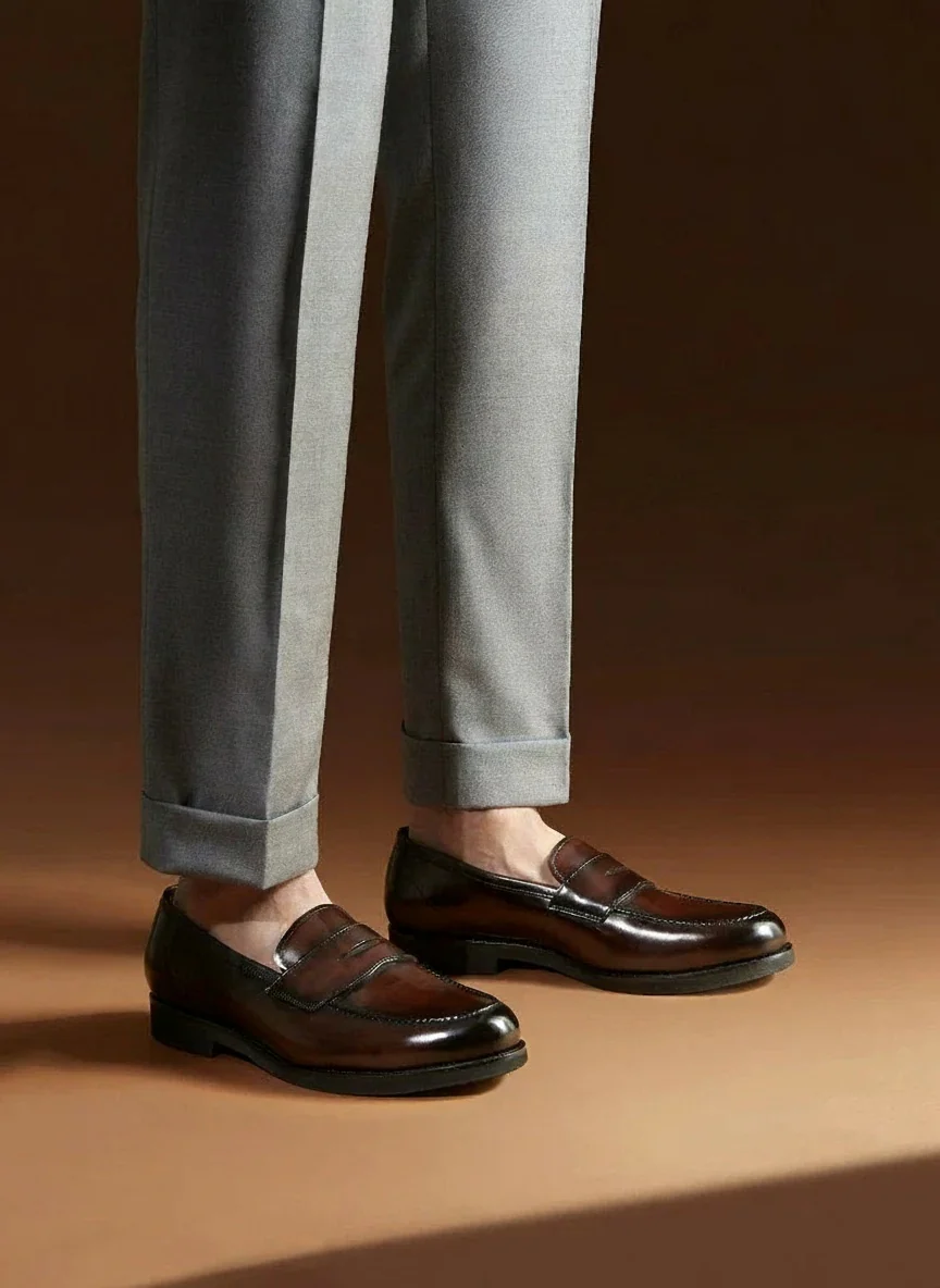 Top Grain Leather Burnished Calf Penny Loafer - Image 4