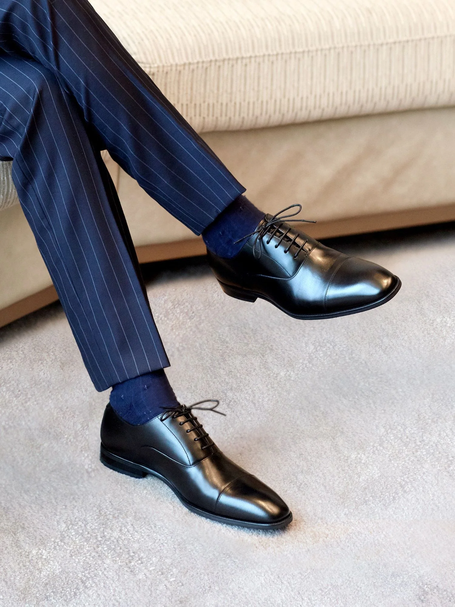 Top-Grain Leather Cap-Toe Oxfords - Image 3