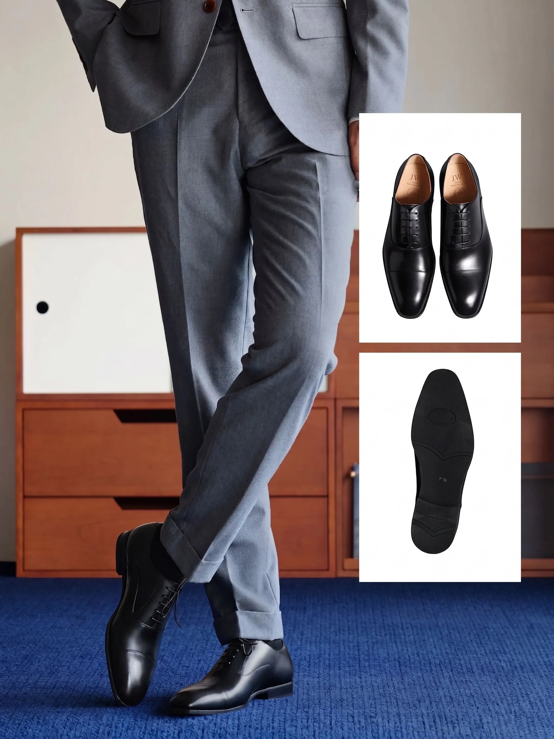 Top-Grain Leather Cap-Toe Oxfords - Image 4