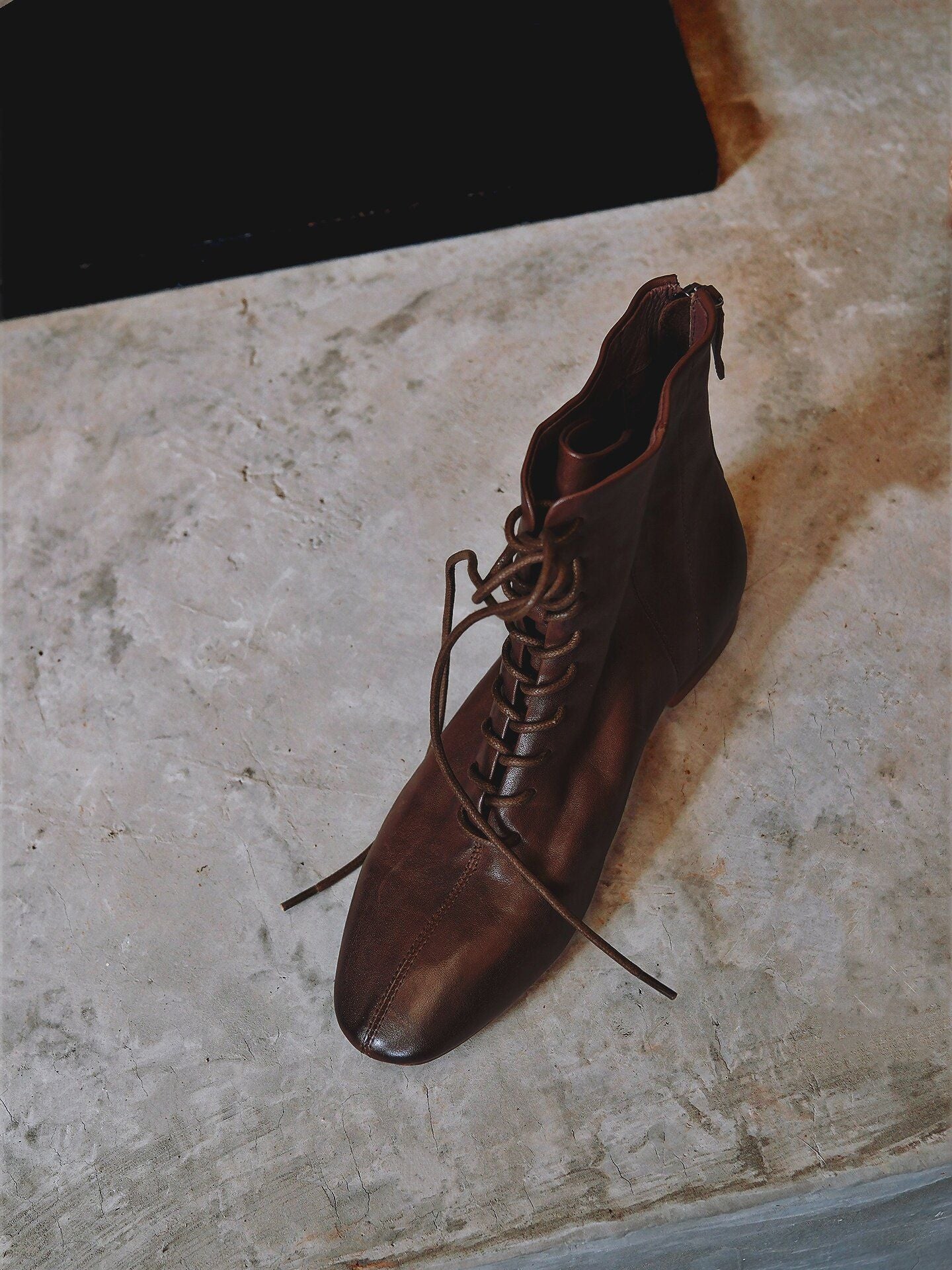 Top-Grain Leather Center-Seam Lace-Up Boots - Image 5