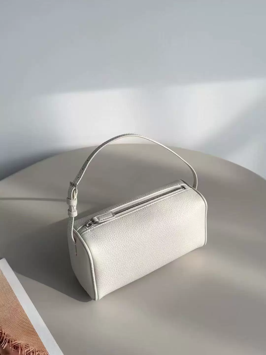 Top Grain Leather Cowhide Barrel Bag - Image 6