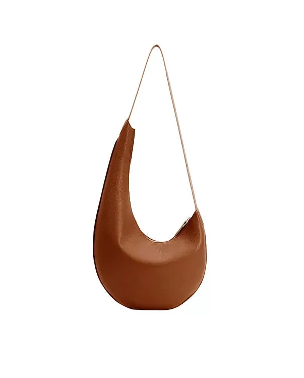 Top Grain Leather Crescent Hobo Bag - Image 7