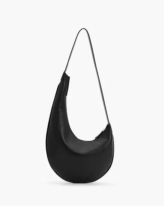 Top Grain Leather Crescent Hobo Bag - Image 8
