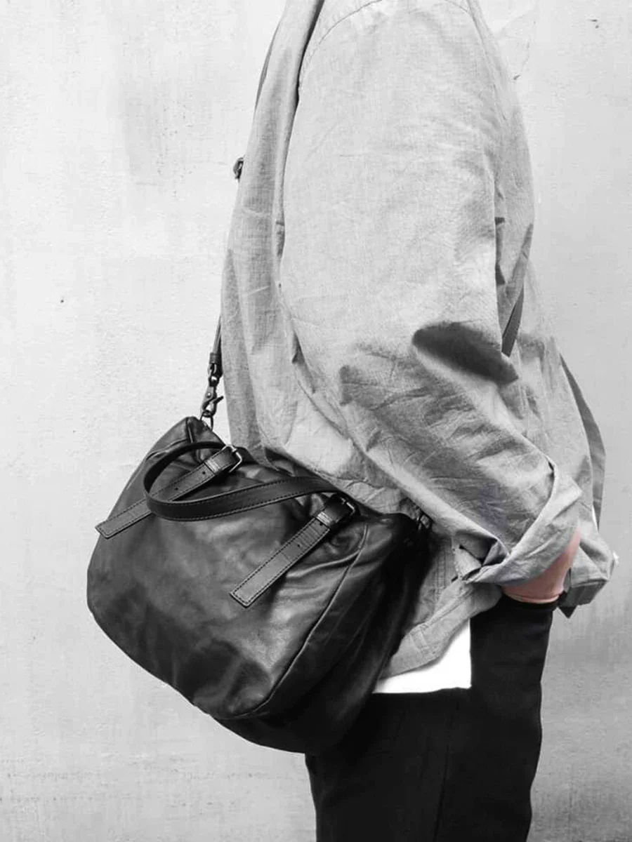 Top-Grain Leather Crossbody Bag