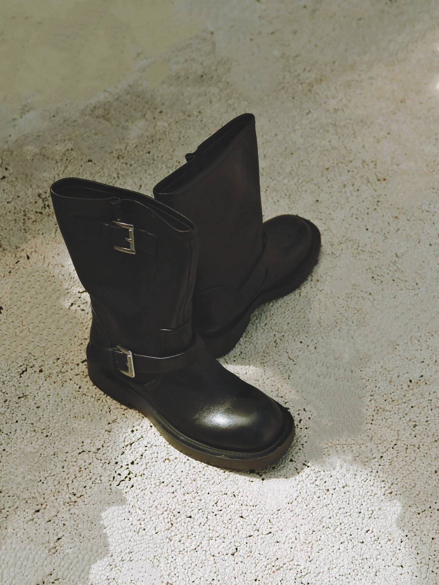 Top Grain Leather Double-Buckle Engineer Boots - Image 5