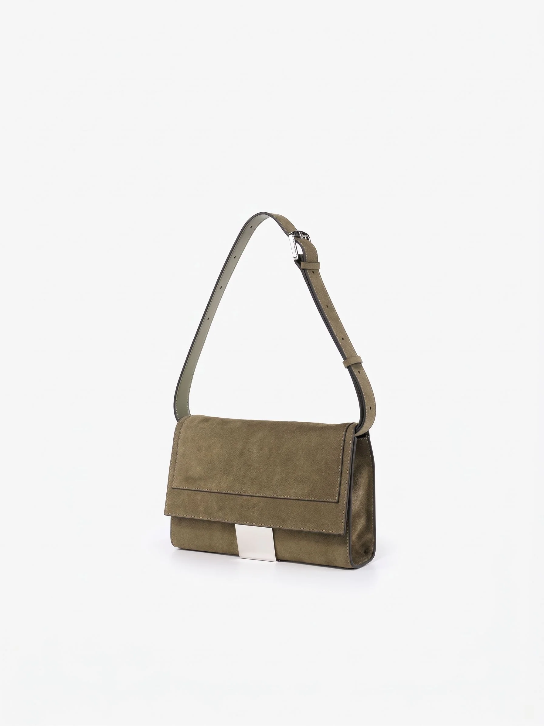 Top-Grain Leather Flap Shoulder Bag - Image 3