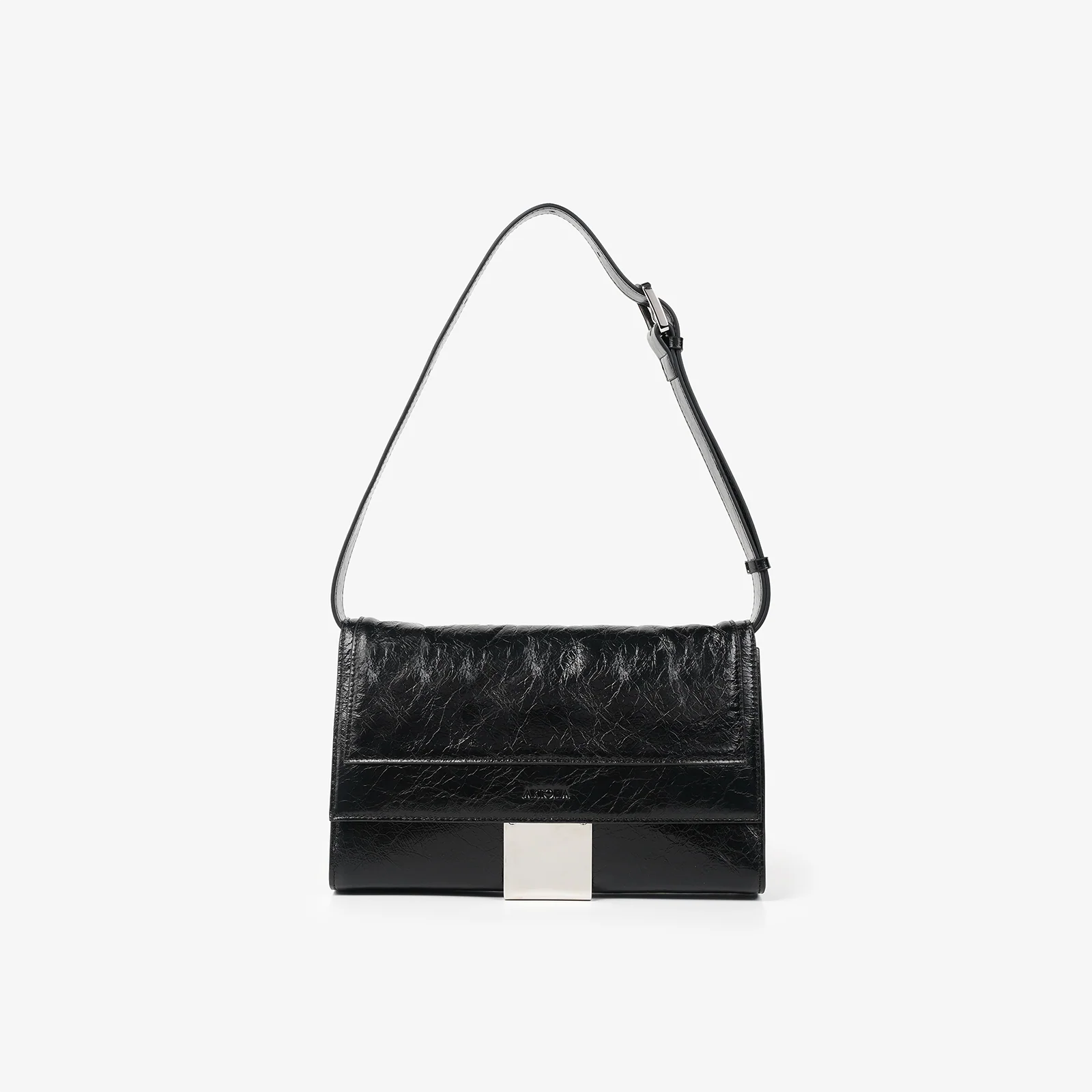 Top-Grain Leather Flap Shoulder Bag - Image 5