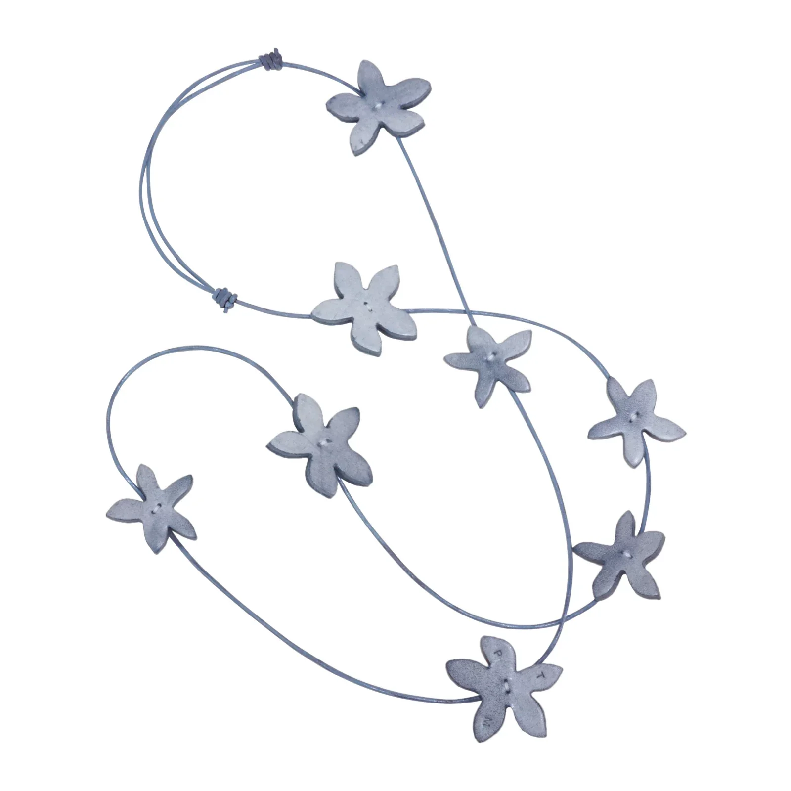 Top Grain Leather Flower Cord Necklace - Image 6